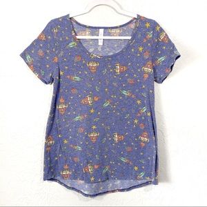 Lularoe Classic Tee Rockets Blue Size Small